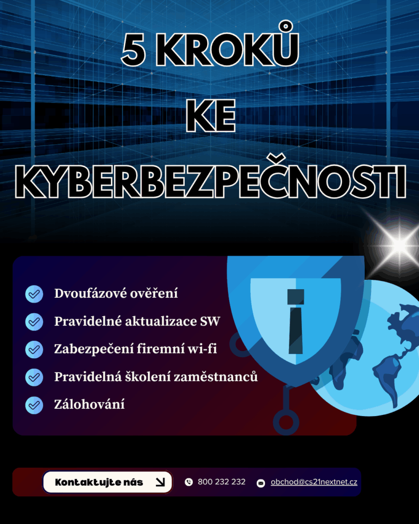 5 kroků ke kyberbezpečnosti Outsourcing ICT služeb, Systémová integrace, Datové sítě, Prodej software & hardware
