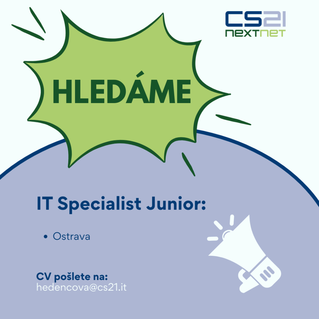 hledáme (Příspěvek na Instagramu) IT Specialist Junior